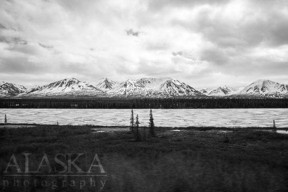Rolling by Summit Lake on the Alaska Railroad.