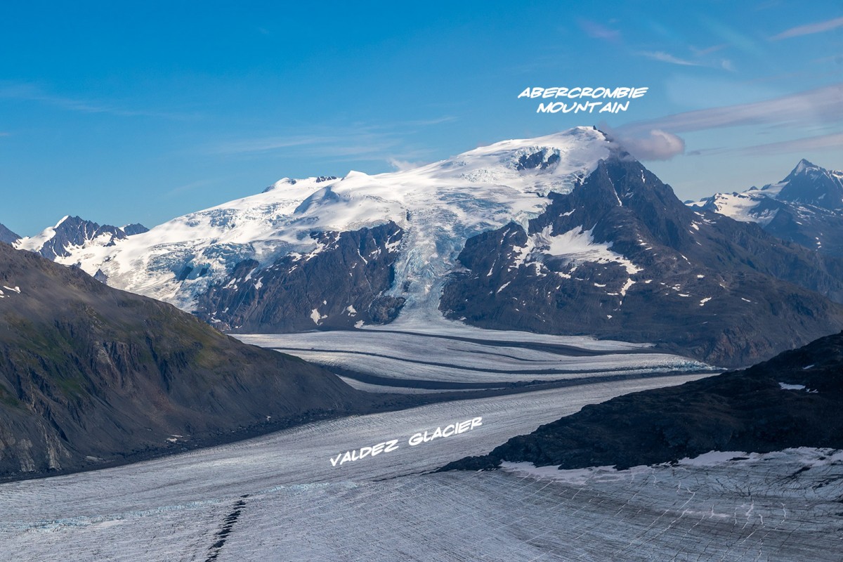 The northwest face of Abercrombie Mountain above Valdez Glacier.