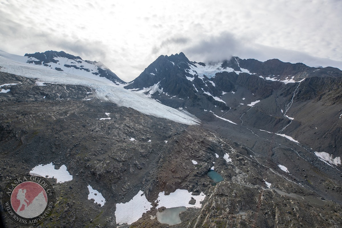 Glacier G213767E61245N (left) and Glacier G213756E61263N (upper right) along the west side of Valdez Glacier.