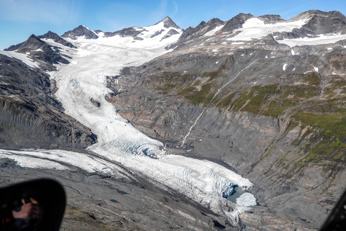 East Peak (right) and Mt Bonet (center) above Keystone Glacier