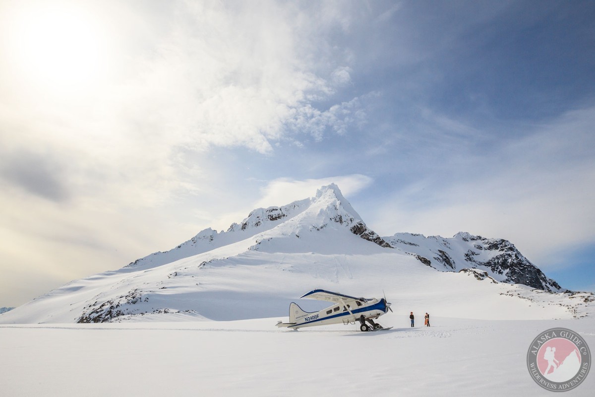Landing on Schubee Glacier with Mountain Flying Service, Mount Mordor in the background.