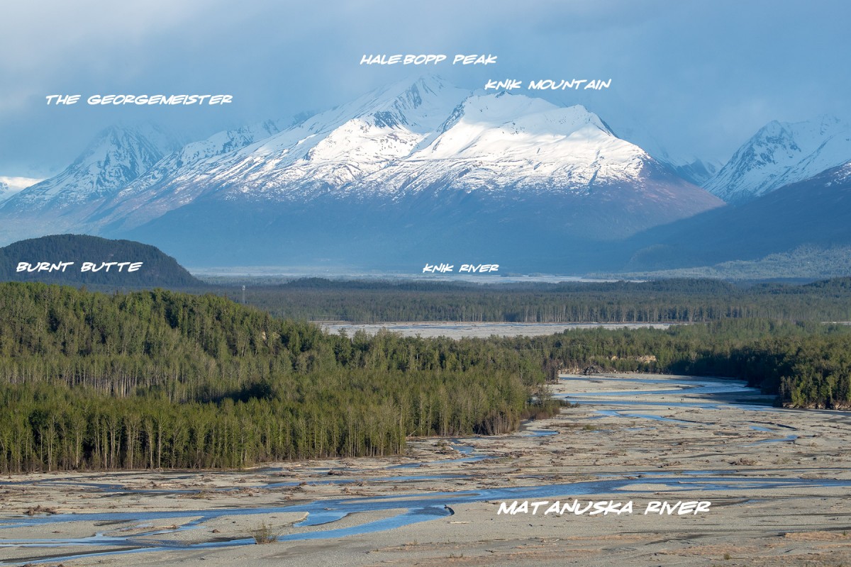 Looking down the Matanuska River to The Gorgemeister.
