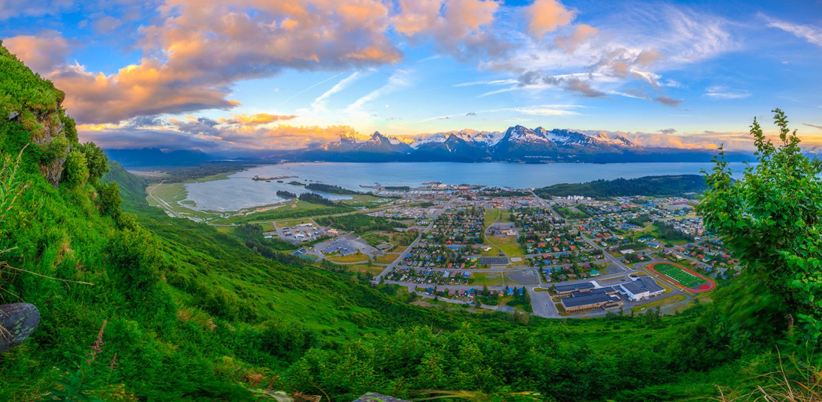 Looking out over Valdez from High School Hill