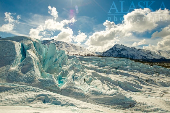Looking across the front of the Matanuska Glacier.