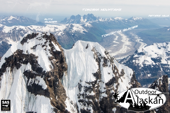 Many peaks like this in the foreground go unnamed in the Alaska Range. 