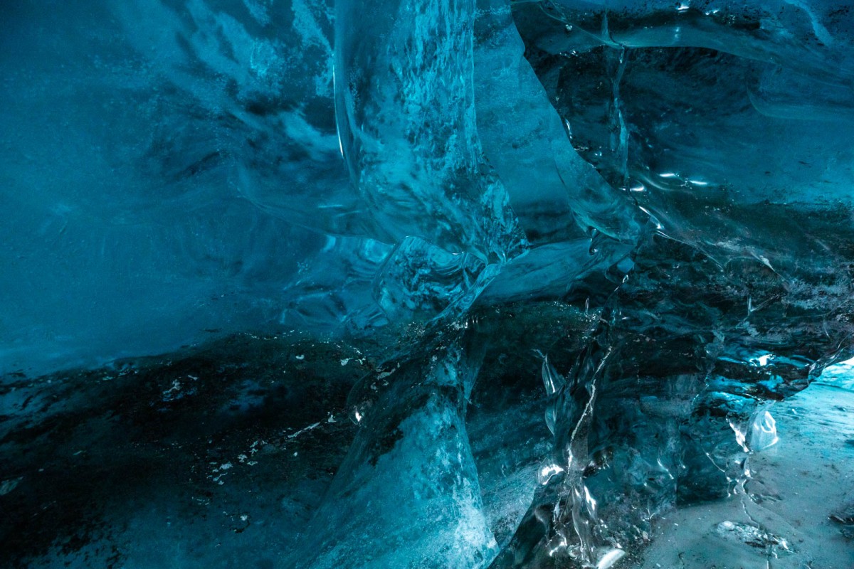 Ice inside the caves.