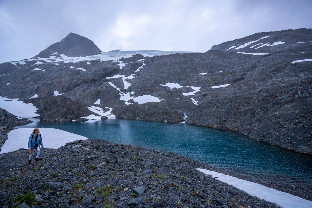 Check out the high alpine lakes above Worthington Glacier.