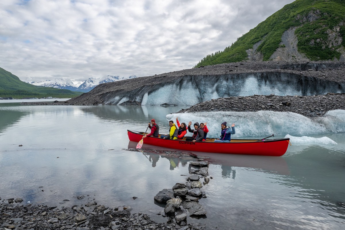 We have plenty of room for Valdez Glacier tours with our 8 person canoes.