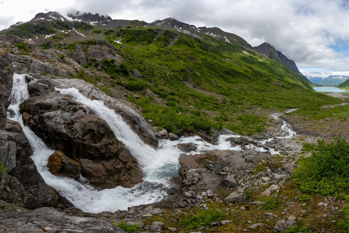 Hiking up along the waterfall with this Alpine tour.