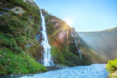 Ride past Bridal Veil Falls.