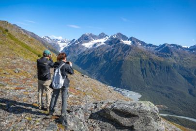 Stopping to take some pictures along the hike to Glacier Lookout.