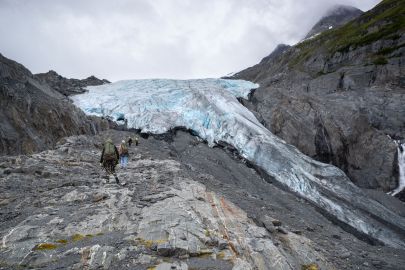 One of the various approaches to reach the summer ice climbing.