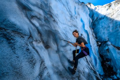 Playing on the Worthington Glacier learning a little about ice climbing.