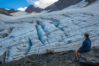 Hiking up to an unnamed glacier outside of Valdez.