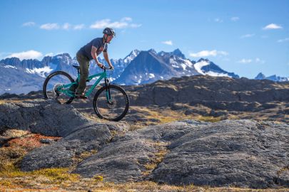 The glacier carved terrain provides plenty of smooth surfaces to ride.