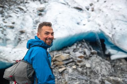 At the face of Worthington Glacier.