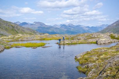 Kids enjoy playing in the pools along the family hike and explore tour.