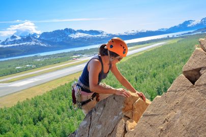 Rock climbing tours with excellent views of Valdez.