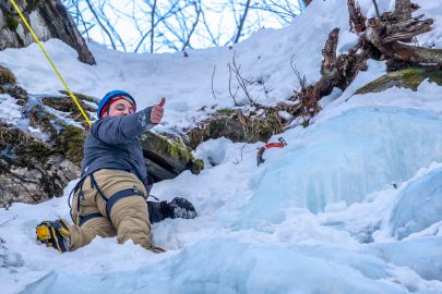 Nothing like the satisfaction of getting to the top of your first ice climbing.