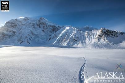 Annie's Ridge (right) and Mt. Hunter (left).