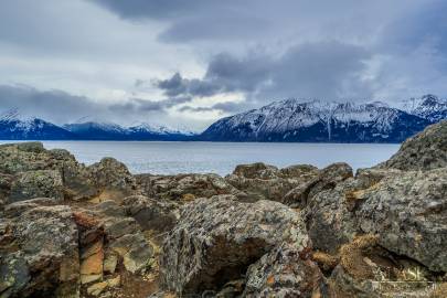 Looking out across Turnagain Arm from Beluga Point.