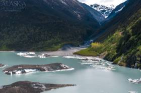 Looking up Camicia Creek from above Valdez Glacier Lake.