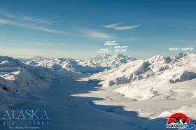 Looking down Canwell Glacier in the Alaska Range.