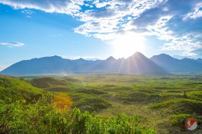 Looking at the Clearwater Mountains from near where Corkscrew Creek and the Denali Highway intersect.