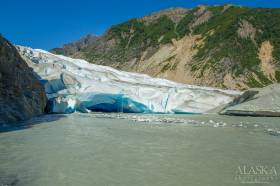 At the terminus of Davidson Glacier.