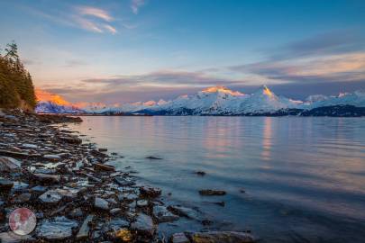 Sunset from Dock Point, Valdez, Alaska.