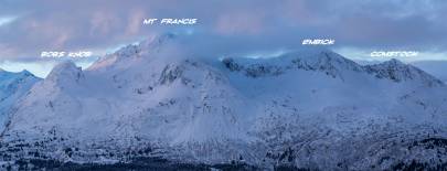 The ridge and approach up Mt Francis and surrounding ridge.