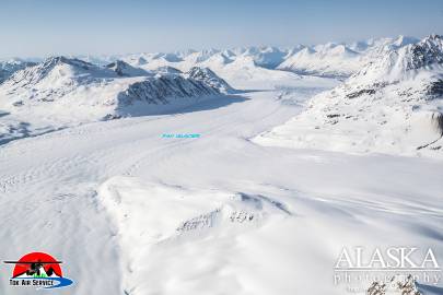 Looking down Fan Glacier.