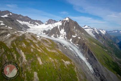 Glacier G214117E61192N (front left) with, going left to right, Glacier G214139E61173N, Glacier G214151E61165N, and Glacier G214183E61143N.