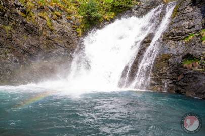 The base of the falls of Gold Creek near Valdez, Alaska.