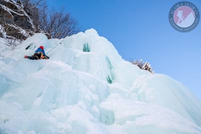 Climbing Hung Jury, Keystone Canyon, Valdez.