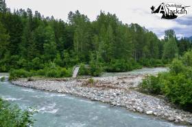 Looking down Nataga Creek where it merges with Kelsall River