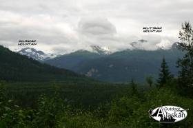 Klukwah and Klutshah Mountain from up Kelsall River.