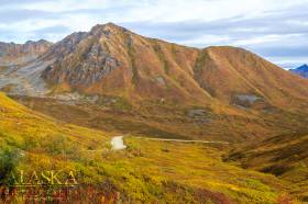 Looking down at Marmot Mountain while coming down Thompson Pass.