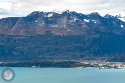 Mile High Peak behind Valdez, and Port Valdez.