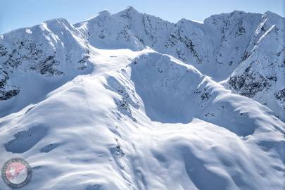 The east half of the north face of Mount Billy Mitchell.