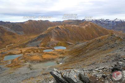 Pass Peak, Granite Mountain, and Bullion Mountain at Hatcher Pass.