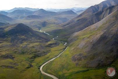 Looking south up Pogopuk Creek before it leaves the mountains.