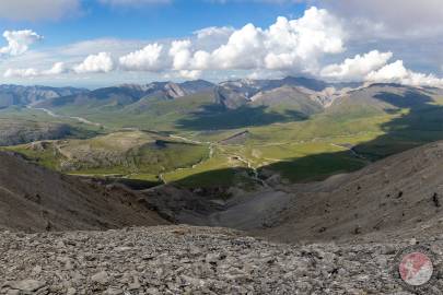 South side of the Sadlerochit Mountains at the Katakturuk River cuts through (left).