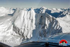 Looking at the west face of Snow White in the Alaska Range.