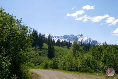 Driving over Sunshine Mountain.