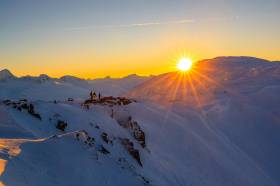 Taking in the views while standing at the top of Moonlight Basin, Thompson Pass, Valdez.