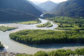 Unuk River is one of the transboundary watersheds of Southeast Alaska. USGS Public domain.