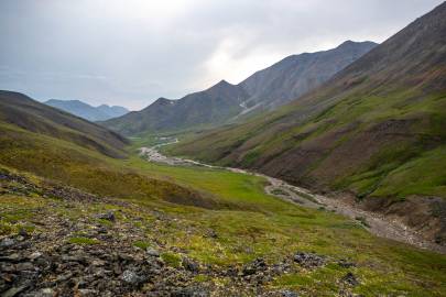 Dropping down to the valley floor.