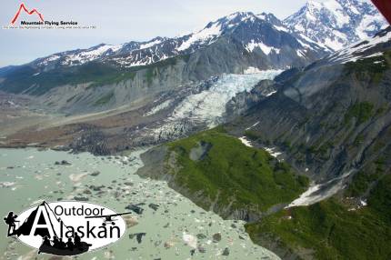 Looking out at the end of Desolation Glacier and Mount Fairweather (the really big one) in the background. Taken July 2009.