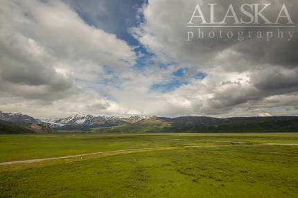 Looking up valley at the Hoodoos and Gulkana Glacier.